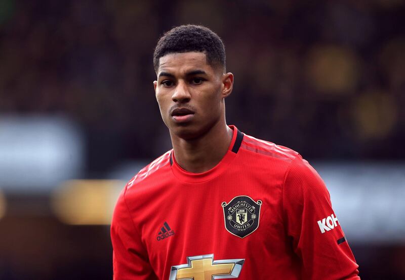 File photo dated 22-12-2019 of Manchester United's Marcus Rashford. PA Photo. Issue date: Monday March 30, 2020. Manchester United and England forward Marcus Rashford says helping children is his top priority after working to get food to those who relied on free school meals. See PA story SPORT Coronavirus. Photo credit should read Mike Egerton/PA Wire.