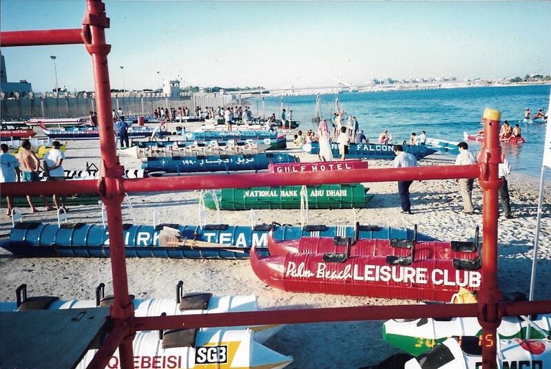 Life went on in the UAE during the war, and the annual Abu Dhabi Raft Race took place in 1991. Many residents past and present speak of a resilience. Courtesy: Christine Rendel