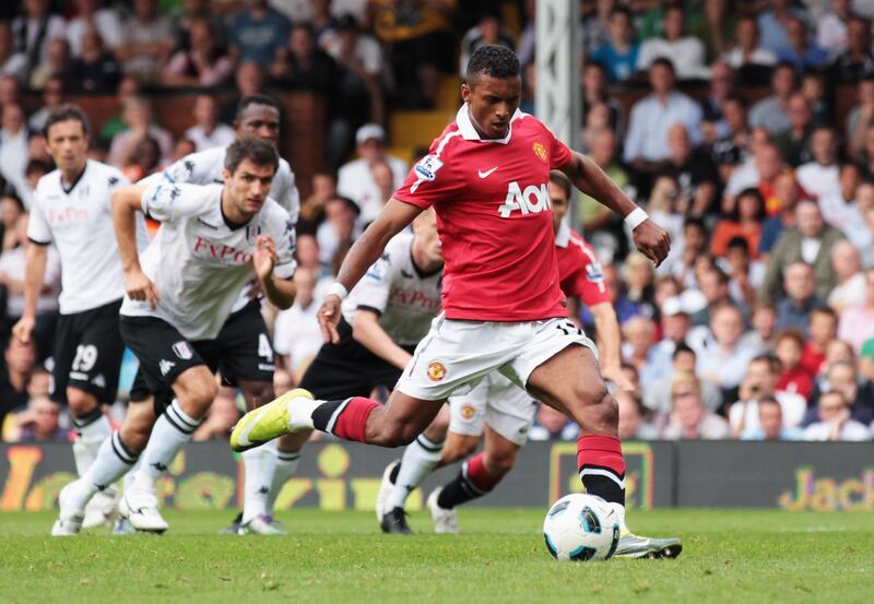 LONDON, ENGLAND - AUGUST 22:  Luis Nani of Manchester United misses a penalty during the Barclays Premier League match between Fulham and Manchester United at Craven Cottage on August 22, 2010 in London, England.  (Photo by Phil Cole/Getty Images)