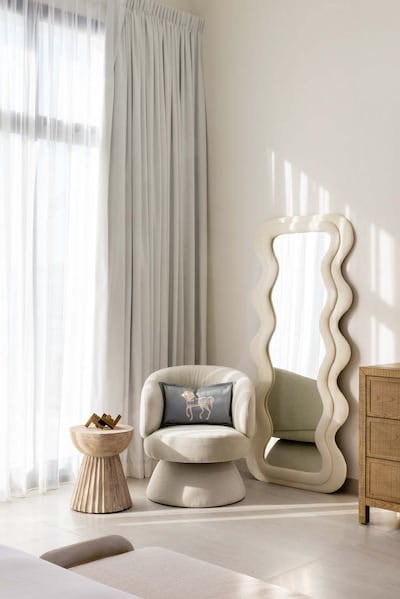 An armchair from The Loom Collection in Lohan's bedroom. Photo: Blush International