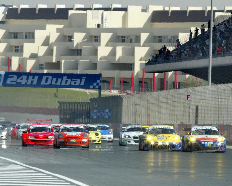 More than 75 cars started the Dubai 24 Hours in 2009 as the popular endurance race has evolved with more drivers and sponsorships over the last 10 years. This year’s race starts Friday. Mike Young for The National

