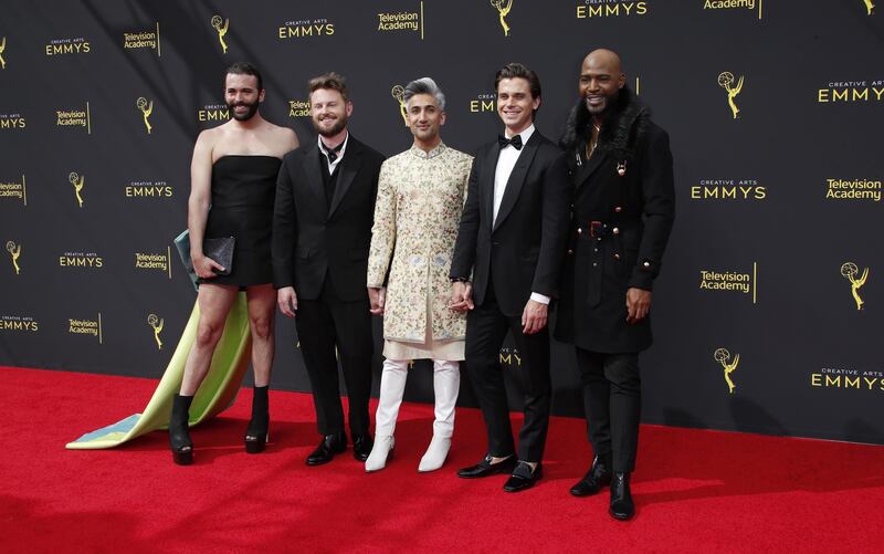 The Queer Eye cast arrives on the red carpet for the 2019 Creative Arts Emmy Awards on Saturday, September 14, 2019. EPA