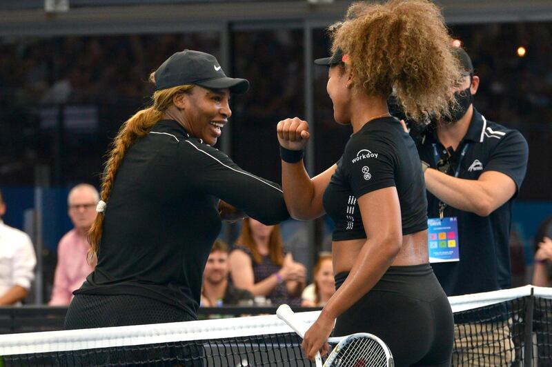 Naomi Osaka with Serena Williams in Adelaide. AFP