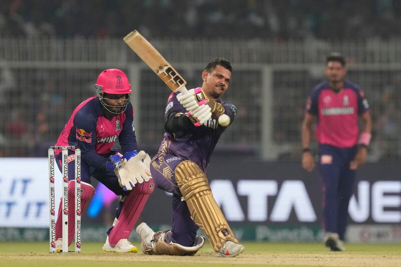 Kolkata Knight Riders' Sunil Narine has been in brilliant form with bat and ball this season. AP