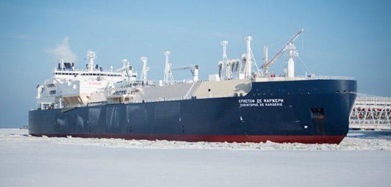 An LNG tanker in Russia's newly-unveiled Arctic gas project. Gulf LNG demand is likely to be met from increasing imports from the US and Russia. Courtesy Sovcomflot