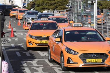 Taxis in Seoul, South Korea. Hyundai ditched a stake in a ride-share start-up amid pressure from drivers. EPA