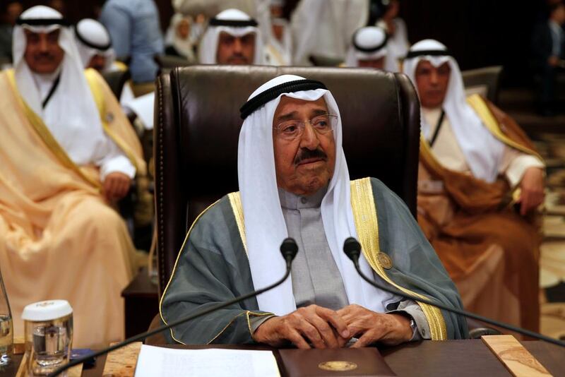 Kuwait emir Sabah Al Ahmad Al Jaber Al Sabah at the Dead Sea summit. Mohammad Hamed / Reuters