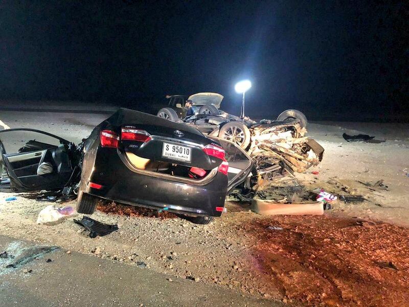 Six people, including three Indians from the same family, died in a car accident on Dubai-Salalah Road. Courtesy Amjed Ullah Khan