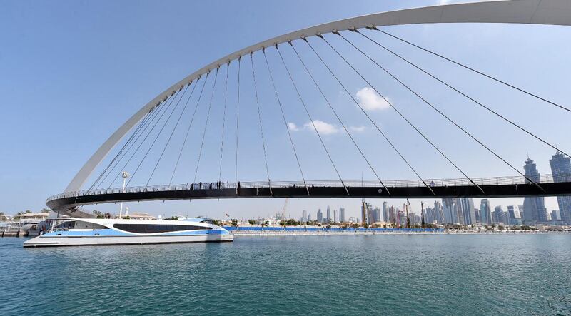 Nahyan bin Mubarak unveils plaque naming bridge arching over Dubai Water Canal as "Tolerance Bridge". WAM