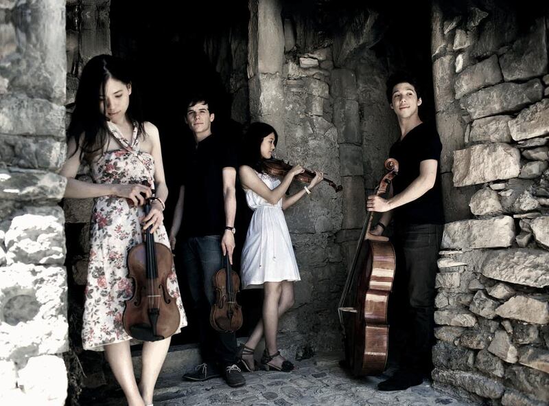 From left, Yung-Hsin Lou Chang, Omer Bouchez, Elise Liu and Anthony Kondo of the French string quartet. Photo by Jean-Claude Capt 