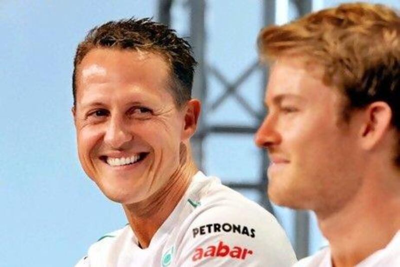 Michael Schumacher, left, is expecting he and Nico Rosberg to be on the pace in Germany.
