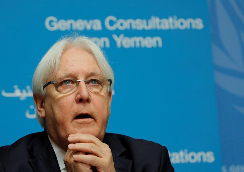 FILE PHOTO: UN envoy Martin Griffiths attends a news conference on Yemen talks at the United Nations in Geneva, Switzerland September 8, 2018. REUTERS/Denis Balibouse/File Photo