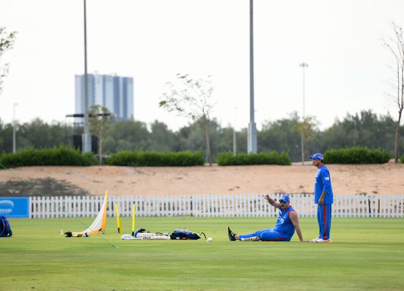 MI Emirates coach Robin Singh during training at Zayed Cricket Stadium. Khushnum Bhandari / The National