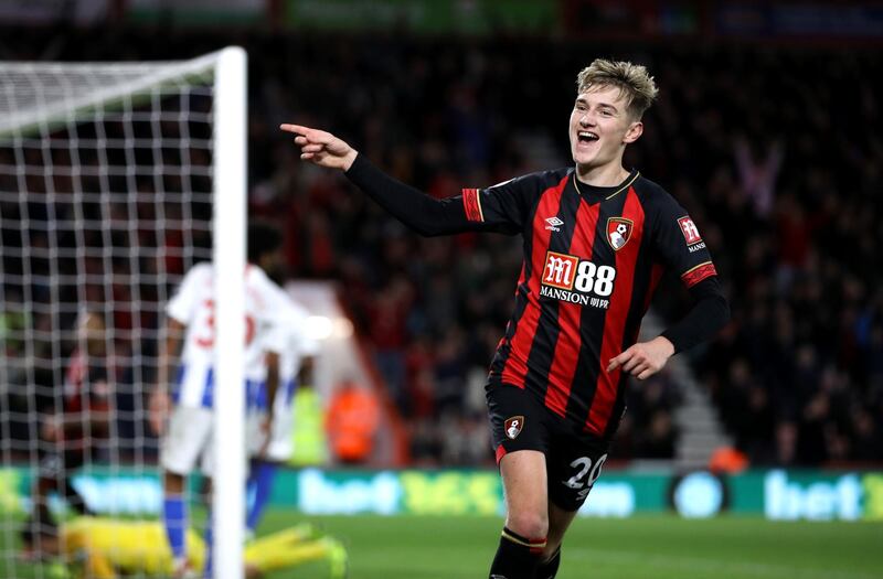 BOURNEMOUTH, ENGLAND - DECEMBER 22:  David Brooks of AFC Bournemouth celebrates after scoring his team's second goal during the Premier League match between AFC Bournemouth and Brighton & Hove Albion at Vitality Stadium on December 22, 2018 in Bournemouth, United Kingdom.  (Photo by Dan Istitene/Getty Images)