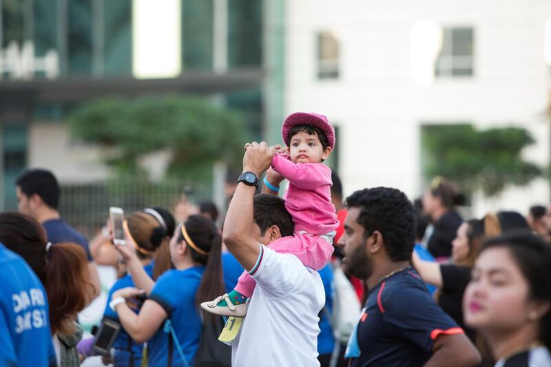 Dubai, United Arab Emirates - Participants from all walks of life running at the Dubai 30x30 Run at Sheikh Zayed Road.  Leslie Pableo for The National