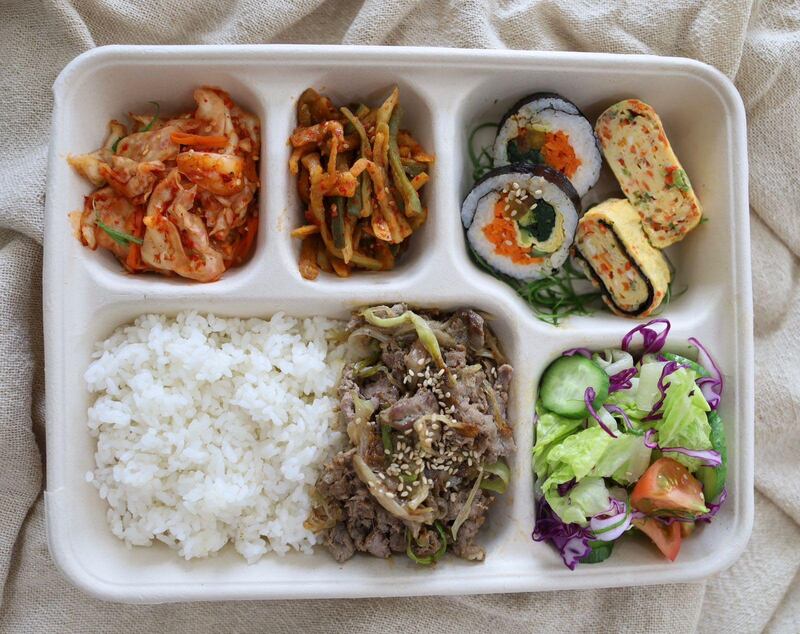 The bento box benefits from a palate-cleansing salad