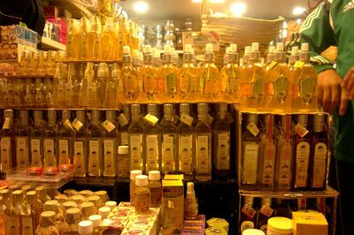 Jan 31, 2017 - Argan oil at the Morocco pavilion at Global Village. Photo by Aarti Jhurani *** Local Caption ***  Argan oil at the Morocco pavillion at Global Village. Aarti Jhurani.jpg