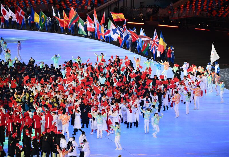China athletes during the closing ceremony. Reuters