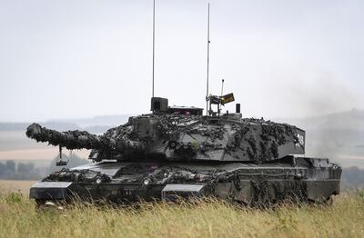 A Challenger tank taking part in a training exercise on Salisbury Plain. Getty Images