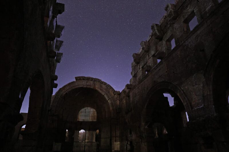 A starry night over the 5th century basilica in Qalb Lozeh in Syria’s north-western Idlib province. The Byzantine church inspired European cathedrals including Notre Dame in Paris.  All photos by AFP