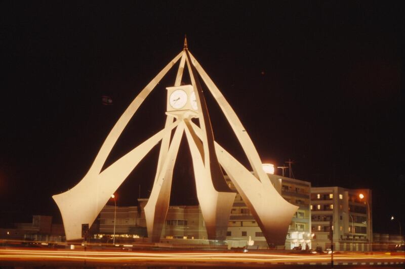 The Clock Tower dominates its surroundings in the 1970s.