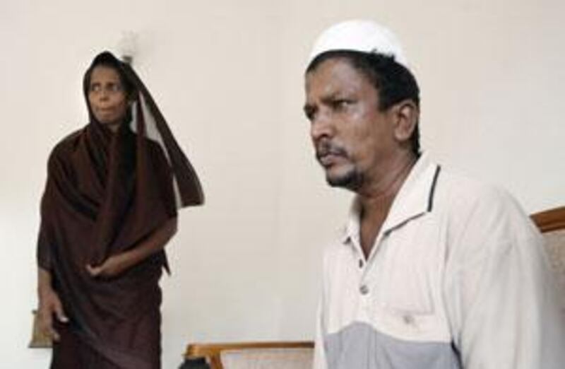 Mohammed Sultan Nafeek, right, with his wife Razeena, the parents of Rizana, a Sri Lankan maid sentenced to be beheaded.