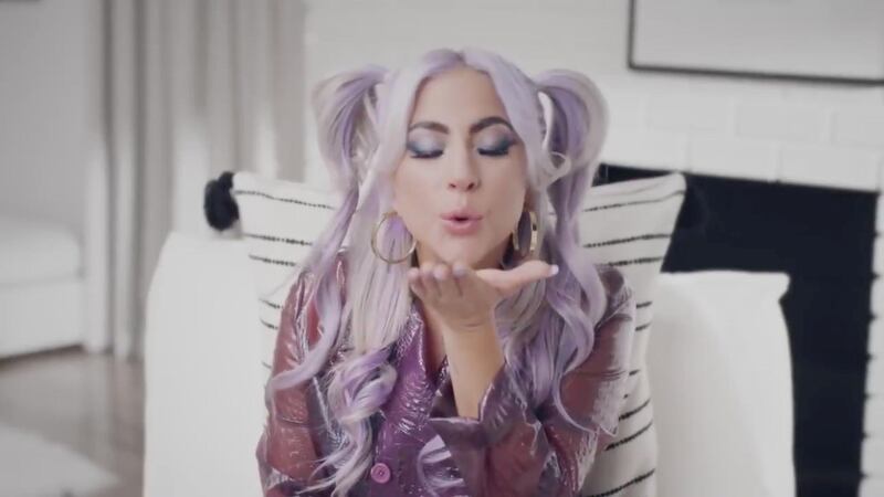Lady Gaga blows a kiss after delivering a video message to the Japanese people, on the 10th anniversary of an earthquake and tsunami that struck Japan, in this still image obtained from video posted on her Twitter page. Lady Gaga/Twitter/via REUTERS THIS IMAGE HAS BEEN SUPPLIED BY A THIRD PARTY. MANDATORY CREDIT. NO RESALES. NO ARCHIVES.