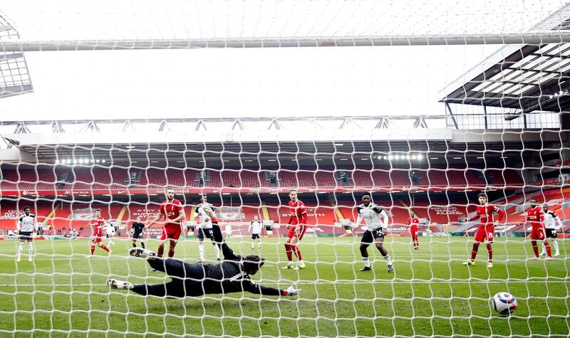 Liverpool goalkeeper Alisson cannot stop Mario Lemina (not pictured) scoring for Fulham. PA