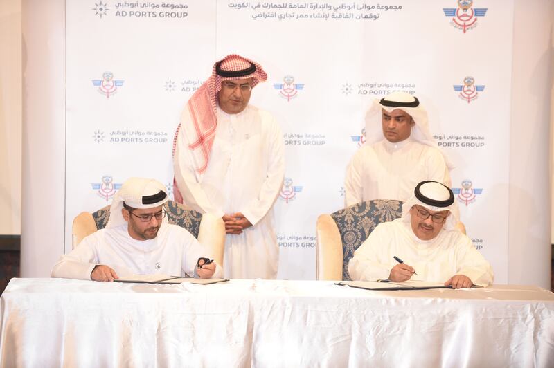 AD Ports Group signed a preliminary agreement with the Kuwait General Administration of Customs to set up a new virtual trade corridor between the UAE and Kuwait. Photo: AD Ports Group