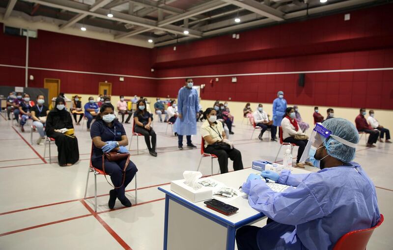 Thousands of teachers and staff working at private schools in Dubai are tested for Covid-19 before the start of the academic year. Courtesy: Dubai Health Authority