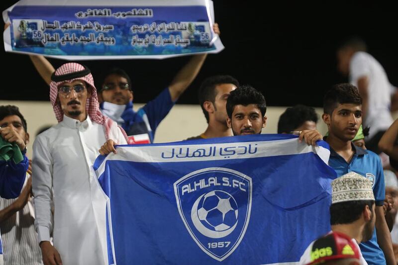 Al Hilal’s supporters are an An ever-energetic, joyous crowd football team cheer during the AFC Champions League qualifying football match between Saudi’s Al-Hilal FC and Iran’s Esteghlal Khouzestan FC at the al-Seeb Sports Complex in Muscat on May 23, 2017. Mohammed Mahjoub / AFP