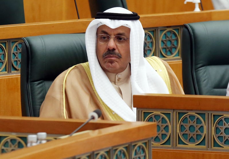 Sheikh Ahmed Nawaf Al Ahmad Al Sabah attends a parliamentary session at the national assembly in Kuwait City, on March 15. AFP