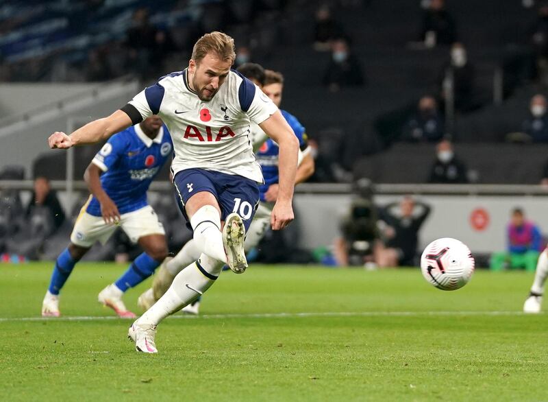 =5) Harry Kane (Tottenham Hotspur) 7 goals in 8 games. AP