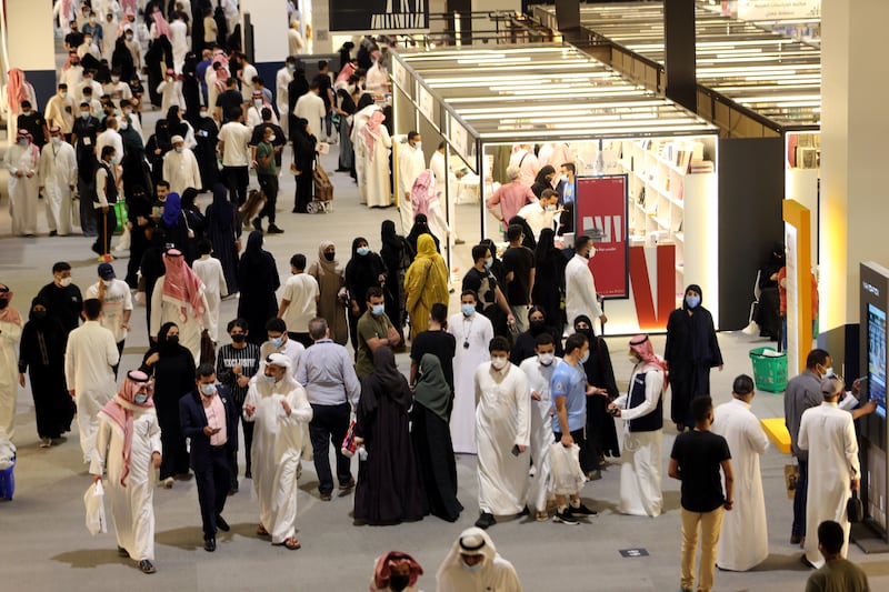 People visit the month-long Riyadh International Book Fair.