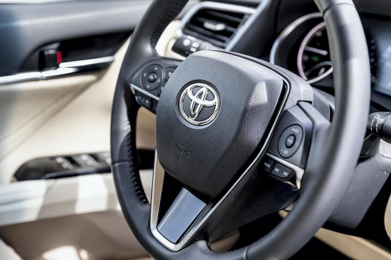 DUBAI, UNITED ARAB EMIRATES. 15 OCTOBER 2018. The new Toyota Camry Hybrid. (Photo: Antonie Robertson/The National) Journalist: Adam Workman. Section: Motoring.