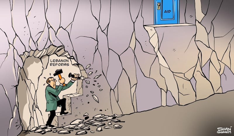 Our cartoonist Shadi Ghanim's take on Lebanon's latest economic reform-for-support plan