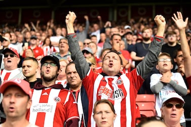 Sheffield United fans sing at Bramall Lane against Southampton. Prince Abdullah bin Mosaad Bin Abdulaziz Al Saud has gained control of the club following an 18-month legal battle. Getty Images