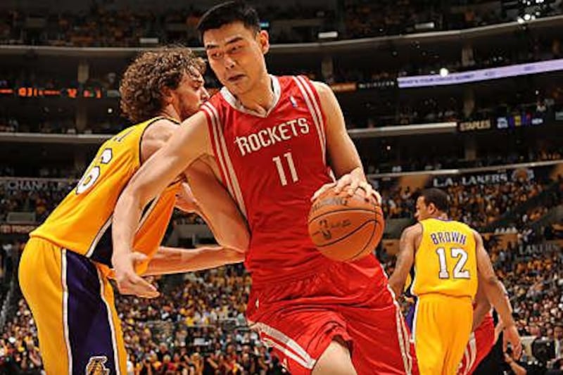 Yao Ming has been out of action since he fractured his left foot in a play-off game against Los Angeles in 2009.
