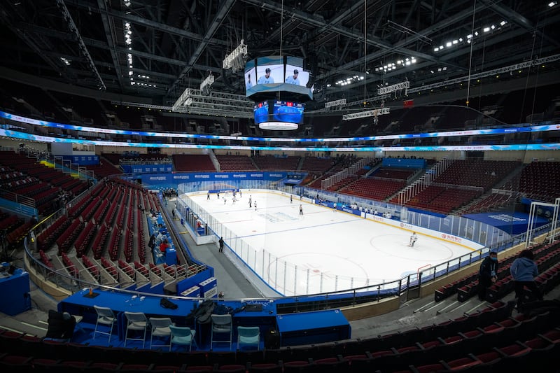 The Wukesong Sports Centre in Beijing will host ice hockey matches at the Beijing Winter Olympics. AP