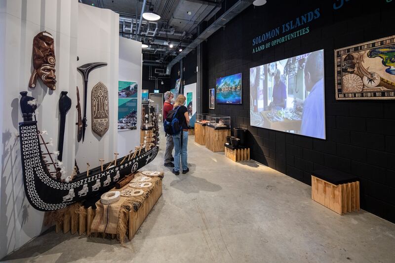 Visitors at the Solomon Islands pavilion. Steve Holland/Expo 2020 Dubai