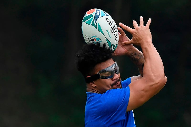 New Zealand's flanker Ardie Savea takes part in a captain's run training session in Beppu on the eve of their Japan 2019 Rugby World Cup Pool B match against Canada. AFP
