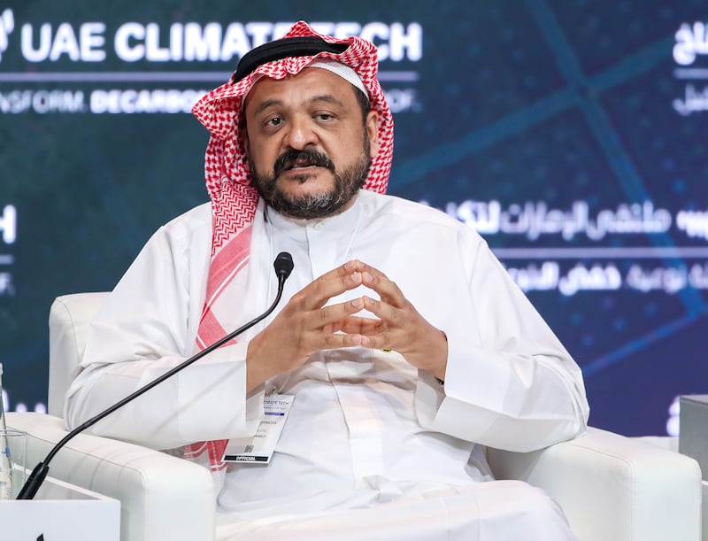 Aramco's chief technical officer Ahmad Al Khowaiter speaks during a discussion on technology's role in ensuring energy security and climate action