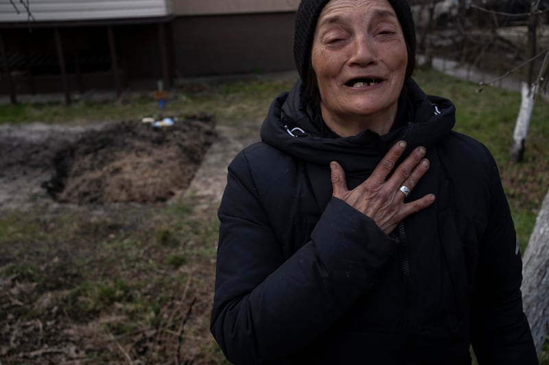 Tanya Nedashkivska recounts how her husband Vasyl Ivanovych, who served in Ukraine’s navy, was killed by Russian soldiers, in Bucha, Ukraine. He was arrested by Russian soldiers. Tanya looked for him for days and found him in a building's basement where two bodies were lying. She recognised him by his shoes and trousers. AP