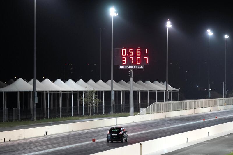 ABU DHABI, UNITED ARAB EMIRATES - JANUARY 17, 2019.

EVRT Drag Race in Yas Marina Circuit.

(Photo by Reem Mohammed/The National)

Reporter: ADAM WORKMAN
Section:  SP