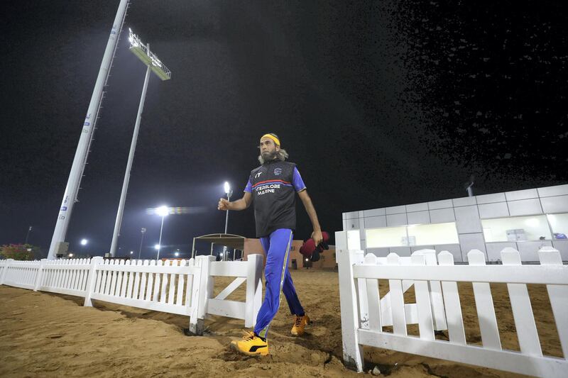 Dubai, United Arab Emirates - Reporter: Paul Radley. Sport. Cricket. Imran Tahir, South Africa and IPL star, playing local cricket in the UAE for Interglobe Marine. Monday, March 15th, 2021. Dubai. Chris Whiteoak / The National