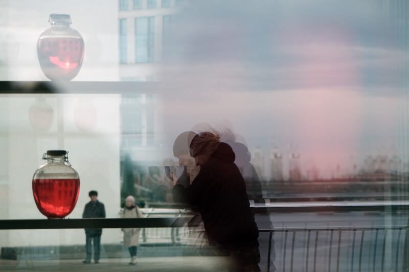 People walk through central Kyiv on New Years Day. Getty Images