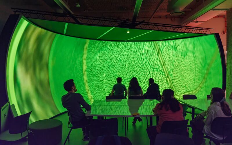 In the Learning Labs, children can study the application of computational thinking to environmental sustainability, complete with a 22-foot-long panoramic projection system.
