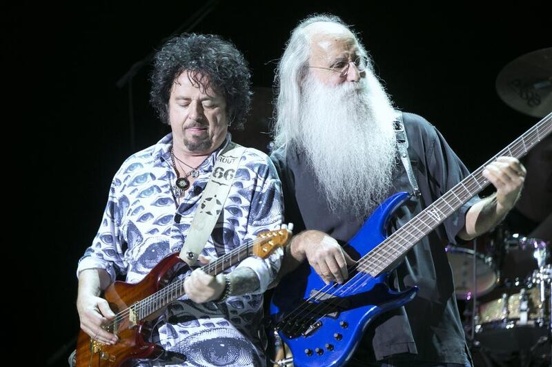 Steve Lukather, left, and Leland Sklar of Toto, who are appearing at this year's event. Reem Mohammed / The National