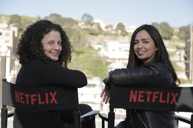 'AlRawabi School for Girls' co-writer Shirin Kamal, left, and writer-director Tima Shomali. Courtesy Netflix