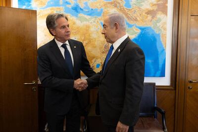 US Secretary of State Antony Blinken meets Israeli Prime Minister Benjamin Netanyahu in Jerusalem. US State Department / AFP